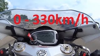 MV Agusta F4 RR  Acceleration 0330kmh amp Startup amp Exhaust Sound amp Dyno [upl. by Asaert]