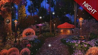 Enchanted Forest Ambience  NIGHT 🌲✨ for sleep study and relaxation  occasional rain wind chimes [upl. by Kecaj756]