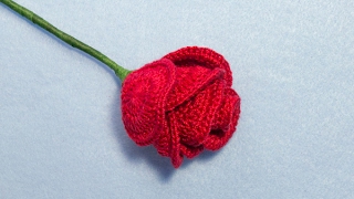 How to Crochet A Long Stem Rose [upl. by Assenar]