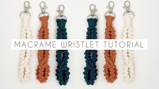 DIY MACRAME WRISTLET KEYCHAIN  MACRAME TUTORIAL  HOW TO MAKE A MACRAME KEYCHAIN [upl. by Blim]