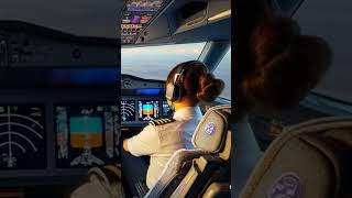 AIGenerated Woman Pilots Airbus A380 from the Cockpit [upl. by Schenck509]