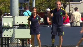 Amputee becomes ball boy at US Open [upl. by Loella]