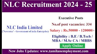 NLC Recruitment 2024 [upl. by Mathur]