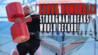 330LB 150Kg DUMBBELL PRESS WORLD RECORD Mateusz Kieliszkowski presses heaviest dumbbell ever [upl. by Olodort527]