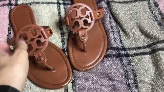 Tory Burch Womens Miller Thong Sandals Review Luxuriously Comfy Sandals Love The Design [upl. by Ahsikan]