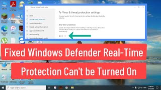 Fixed Windows Defender real time protection cant be turned on [upl. by Adnaugal]