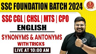 English Grammar for SSC CGLCHSLMTSCPO 2024 Synonyms and Antonyms for SSC 2024 Exam By Bhragu Sir [upl. by Ivie214]