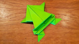 Origami Jumping Paper Frog  Fun amp Easy Origami [upl. by Truelove608]