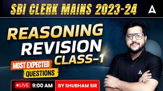 SBI Clerk Mains  Reasoning Most Expected Questions by Shubham Srivastava [upl. by Tolland]