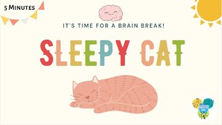 Relaxing Brain Break Activity for Kids  Sleepy Cat [upl. by Haidadej]