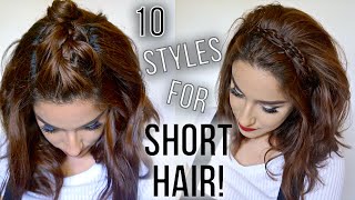 10 Hairstyles for Short Hair  Quick amp Easy  How I Style My Short Hair  Claribella [upl. by Yci807]