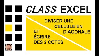 EXCEL  DIVISER UNE CELLULE EN DIAGONALE ET ÉCRIRE DES 2 CÔTÉS [upl. by Edylc]