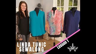 LINDA TUNIC SEWALONG LESSON 1 HOW TO SEW FRONT PLACKET amp COLLAR [upl. by Sira855]