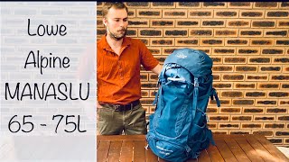 Lowe Alpine  MANASLU 65 75L  Gear Review [upl. by Eenalem]