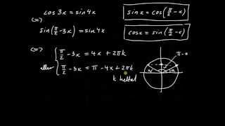 Trigonometriska funktioner del 8  ekvationer av typen cos  sin [upl. by Eenimod]