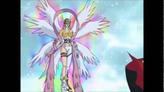 Gatomon Digievoluciona a Angewomon  Muerte de Myotismon HQ [upl. by Colier]