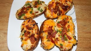 Twice Baked Potatoes in AirFryer  Air Fryer Potato Recipes [upl. by Ilojna159]