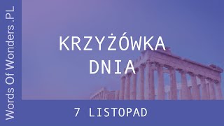 WOW Krzyżówka Dnia 7 Listopad [upl. by Box]