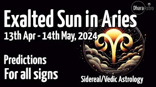 Sun transit in Aries 2024  April 13  May 14  Vedic Astrology Predictions astrology aries [upl. by Aitnauq184]