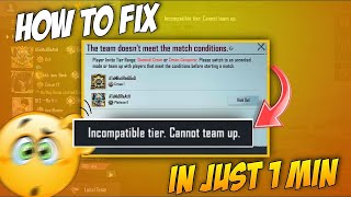 HOW TO FIX INCOMPATIBLE TIER CANNOT TEAM UP IN BGMI MALAYALAM BGMI TIER INCOMPATIBLE PROBLEM [upl. by Affay]