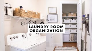 EXTREME Apartment Laundry Room Organization  Laundry Room Makeover  By Sophia Lee [upl. by Ibbor]