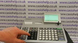 Casio PCRT2300 Cash Register Programming The Receipt Header Message [upl. by Kcyrred]