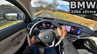 2023 BMW 330e xDrive Touring  POV test drive  PHEV [upl. by Adnamma916]