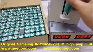 Test Samsung INR1865020R M 2000mAh high amp 30A power battery from China Geegood [upl. by Eissat]