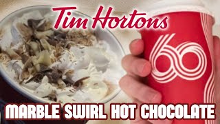 NEW Tim Hortons Marble Swirl Hot Chocolate  Tim Hortons Taste Test [upl. by Eilraep]