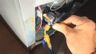 How to Charge Your Refrigerator with Regular HVAC Gauges using 134A Freon [upl. by Phyllys]