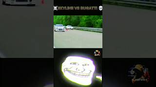 SKYLINE VS BUGATTI shortfeed 🥵🥵🥵☠️trollfacemotorsport trollface japanesecar highlights 😑🥵🚗✅☠️💀 [upl. by Ennaillij]