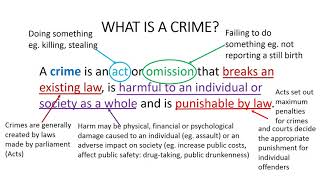 Crimes the purposes of criminal law and the types of crimes [upl. by Nnaeitak]