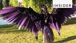 Cosplayer Makes Giant Mechanical Wings [upl. by Lunseth]