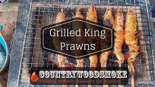 Simple Grilled BBQ King Prawns  Konro Grill [upl. by Hinch]