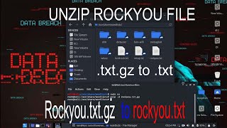 How to unzip and use rockyoutxt in kali linux  rockyou kali [upl. by Dorinda]