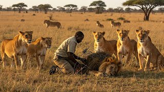 He Freed a Lion from Barbed Wire What the Lions Do Next Will Leave You Speechless [upl. by Cut]