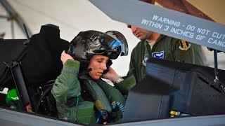 First female F35 pilot takes flight [upl. by Leanard882]