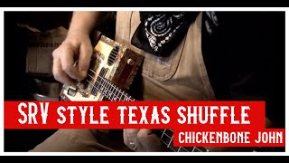 SRV Stevie Ray Vaughan Texasstyle blues shuffle played on 3 string cigar box guitar Pride and Joy [upl. by Blount]