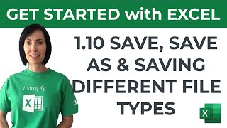 Excel for Beginners  Save Save As amp Saving Different File Types [upl. by Eninej]