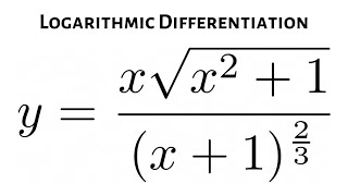 Learn How to Use Logarithmic Differentiate to Find the Derivative dydx [upl. by Drandell]