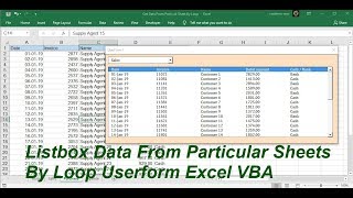 Listbox Data from Particular Sheets Excel VBA [upl. by Freddie]