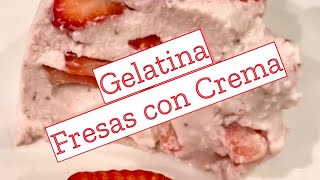 Gelatina Fresa con Crema sin azúcar Keto [upl. by Adnawot]