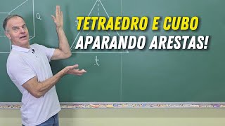 UNICAMP Tetraedro regular e um cubo têm áreas de superfície iguais [upl. by Joachima]