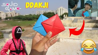 Squid Games Ddakji  How to Make Ddakji  DIY Ddakji  Origami Ddakji  Paper Ddakji Easy Tutorial [upl. by Ocsecnarf92]