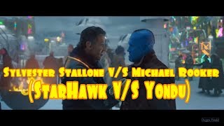 Sylvester Stallone threatening Micheal Rooker  StarHawk vs Yondu  Guardian of the Galaxy 2 [upl. by Adnawuj969]