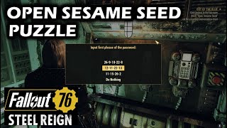 Out of the Blue Gain Access To Lab Room  Open Sesame Seed Puzzle  Fallout 76 Steel Reign DLC [upl. by Oinoitna]