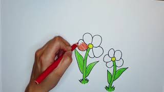 Kako nacrtati cvijeće  how to draw a flowers [upl. by Ahsitak]