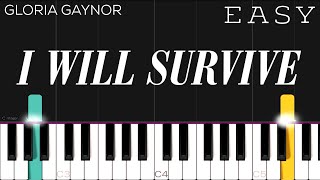 Gloria Gaynor  I Will Survive  EASY Piano Tutorial [upl. by Durgy]