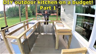 DIY outdoor kitchen build Part 1 framing and layout Vevor 614 [upl. by Eneg794]