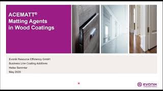 ACEMATT® Matting Agents for Wood Coatings  Evonik [upl. by Naggem]